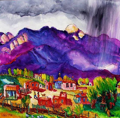 Taos Mountain Rain painting